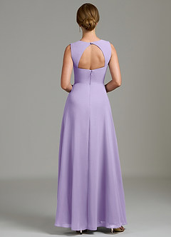 Azazie Gwendolyn Robes de demoiselle d'honneur Robe Trapèze en Mousseline de soie Encolure en Forme de Cœur Lilas image4