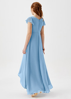 Azazie Breanne Junior Jurk van Chiffon met A-Lijn Poederblauw image3