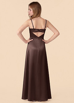 Azazie Renna Junior Ganache Mermaid Pleated Stretch Satin Dress image2