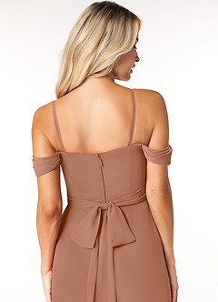 Azazie Joretta Bridesmaid Dresses Bronzer A-Line Sweetheart Neckline Chiffon Convertible Dress image3