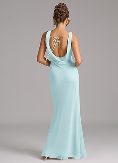 Azazie Rylina Bridesmaid Dresses Sea Glass Mermaid Pleated Chiffon Dress image6