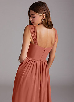 Azazie Calianna Bridesmaid Dresses Clay A-Line Off the Shoulder Chiffon Convertible Dress image8