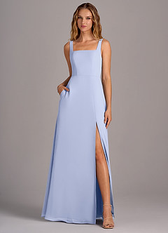 Azazie Debra Bridesmaid Dresses Ice A-Line with Pockets Chiffon Convertible Dress image5