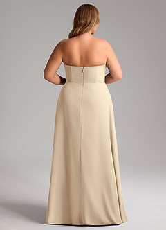 Azazie Wren Bridesmaid Dresses Champagne A-Line Side Slit Chiffon Convertible Dress image15