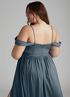 Azazie Morana Bridesmaid Dresses Twilight A-Line Off the Shoulder Stretch Satin Convertible Dress image16