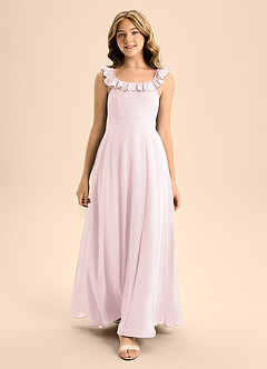 Azazie Callie Junior Abito A-Line in Chiffon Increspato Rosa Rossore image4
