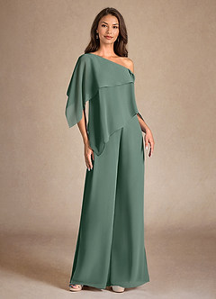 Azazie Halima Mère de la mariée Robes Robe Combinaison/Tailleur Pantalon en Mousseline de soie Fente Latérale Mousse De Mer image5