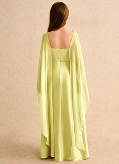 Azazie Fishie Girls Formal Flower Girl Dresses Lemon Sorbet A-Line Matte Satin Dress image2