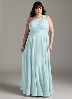Azazie Charlize Bridesmaid Dresses Mist A-Line One Shoulder Chiffon Dress image7