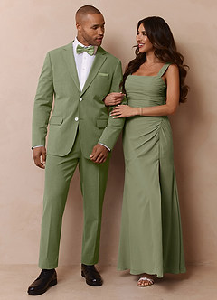 front James Pistachio Structured Stretch Suit Jacket