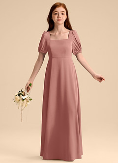 Azazie Briar Junior Robe Trapèze en Satin extensible Arc Rosette image5