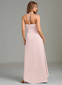 Azazie Yelena Bridesmaid Dresses Blushing Pink A-Line Ruched Chiffon Dress image6