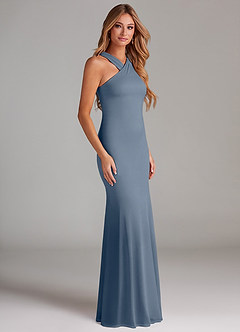 Azazie Doretta Bridesmaid Dresses Twilight Mermaid Pleated Chiffon Dress image4