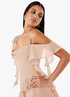 Francesca Blush Pink Ruffle Gown image2