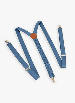 front Matching Color Matte Satin Suspenders