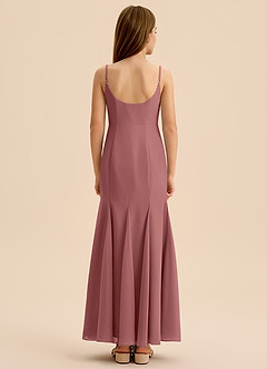 Azazie Evey Junior Vestido de Amatista de Gasa de Corte Sirena con Plisado image2