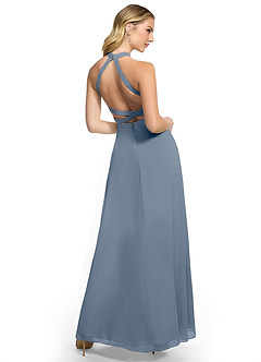 Azazie Clarice Bridesmaid Dresses Twilight A-Line Halter Chiffon Dress image4