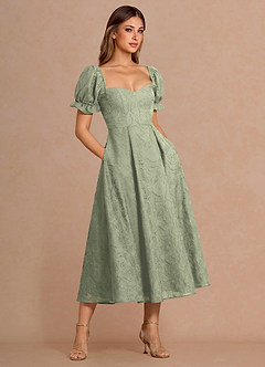 Lanthe Agave Green Midi Dress image3