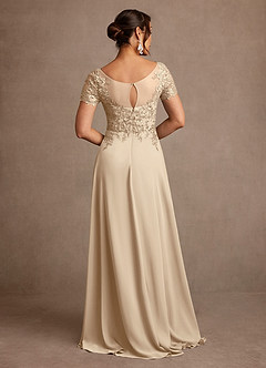Azazie Alva Mother of the Bride Dresses Champagne A-Line Lace Dress image3