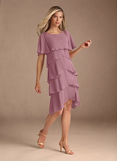 Azazie Rita Mother of the Bride Dresses Vintage Mauve A-Line Scoop Beaded Chiffon Dress image3