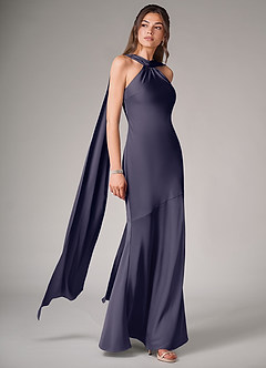 Azazie Kinsley Brautjungfernkleider Meerjungfrau-Linie Seitliche Cut-Outs Stretch-Satin Kleid Sturm image3