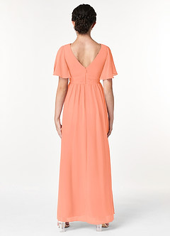 Azazie Temeka Junior Sunset A-Line Pleated Chiffon Dress image2