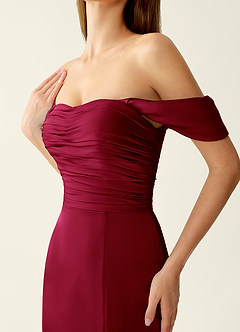 Donatella Burgundy 3D Flowers Sparkly Lace Up Back Prom Dress image6