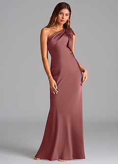Azazie Yuanna Bridesmaid Dresses Amethyst Mermaid One Shoulder Stretch Satin Dress image3