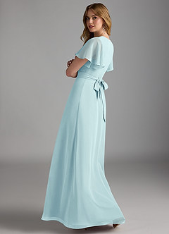 Azazie Zaniah Bridesmaid Dresses Sea Glass A-Line Chiffon Dress image7