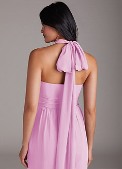 Azazie Lamara Bridesmaid Dresses Candy Pink Off the Shoulder Chiffon Convertible Jumpsuit image10