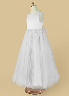 Azazie Muni Flower Girl Klänningar Klänning A-Line i Tyll Rosett image4