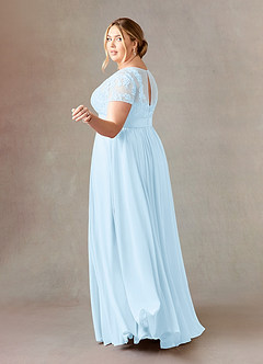Azazie Annette Mother of the Bride Dresses Sky Blue A-Line Lace Chiffon Dress image10