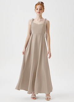 Azazie Rosey Junior Frost A-Line Sweetheart Neckline Stretch Satin Dress image4