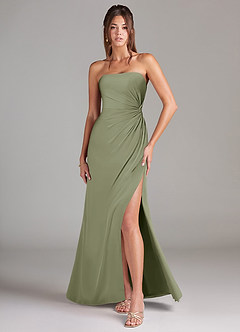 Azazie Aliani Bridesmaid Dresses Pistachio Sheath Strapless Chiffon Convertible Dress image1