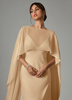 Azazie Stefania 신부 들러리 드레스 A라인 스트레치 새틴 바닥 길이 드레스 image5