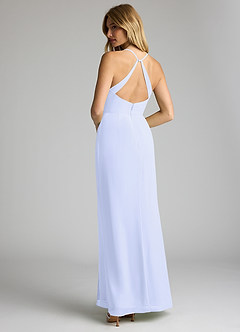 Azazie Becca Bridesmaid Dresses Lavender Sheath V-Neck Chiffon Dress image6