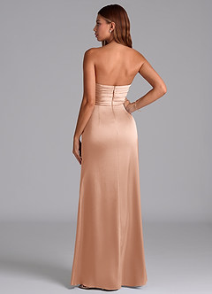 Azazie Claudelle Bridesmaid Dresses Rose Gold Mermaid Strapless Stretch Satin Dress image7