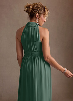 Azazie Antoinette Mother of the Bride Dresses Sea Moss A-Line Pleated Chiffon Dress image7