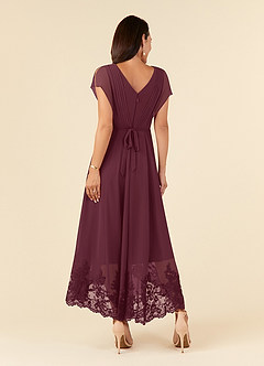 Azazie Palana Mother of the Bride Dresses Cabernet A-Line Lace Chiffon Dress image3