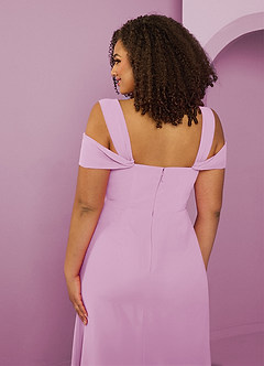 Barbie ♥ Azazie Jurken voor bruidsmeisjes Jurk van Chiffon met A-Lijn Off the Shoulder Snoep Roze image7