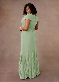 Azazie Bailora Mother of the Bride Dresses Dusty Sage Mermaid Ruched Chiffon Dress image9