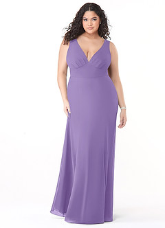 Azazie Christiana Bridesmaid Dresses Tahiti A-Line V-Neck Pleated Chiffon Dress image9
