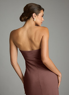 Azazie Saylor Brudtärnklänningar Klä av Sjöjungfru i Chiffong Axelbandslös Espresso image10