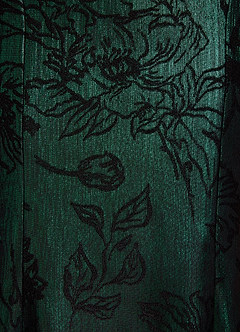 Azazie Kaith Mother of the Bride Dresses Emerald Black Mermaid Sweetheart Neckline Metallic Lamé Dress image7
