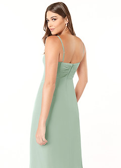 Azazie Justina Bridesmaid Dresses Agave A-Line Sweetheart Neckline Chiffon Dress image6