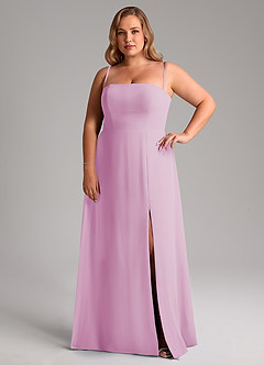 Azazie Wren Bridesmaid Dresses Candy Pink A-Line Side Slit Chiffon Convertible Dress image14