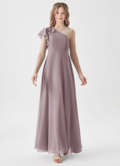 Azazie Arabella Junior Dusk A-Line Ruched Chiffon Dress image5