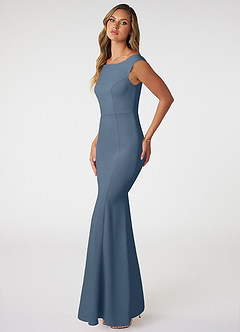 Azazie Nicolina Bridesmaid Dresses Twilight Mermaid Square Neckline Stretch Crepe Dress image3