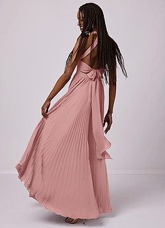 Barbie ♥ Azazie Bridesmaid Dresses Dusty Rose A-Line Pleated Chiffon Dress image9