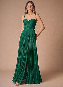 Akiko Hunter Green Pleated Maxi Dress image3